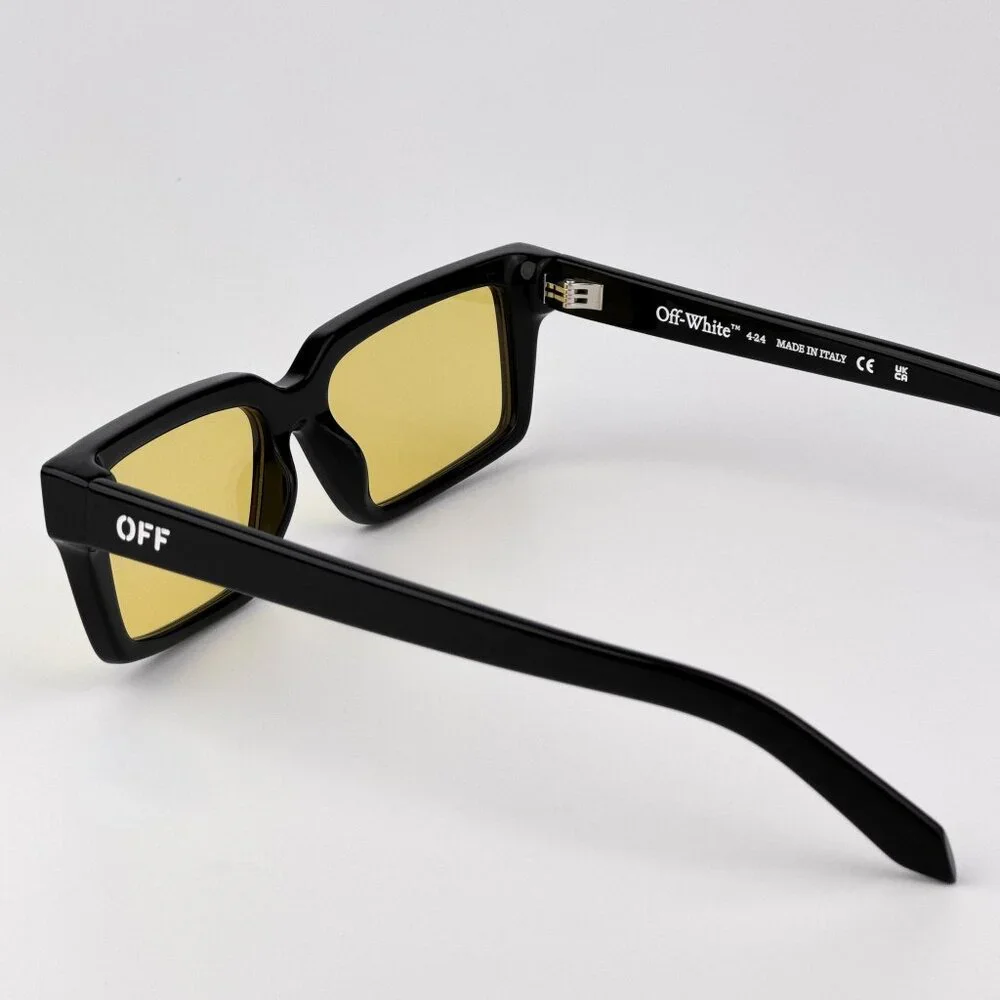Off-White WARREN Men Sunglasses Black Square Yellow | Model OERI13A 1018